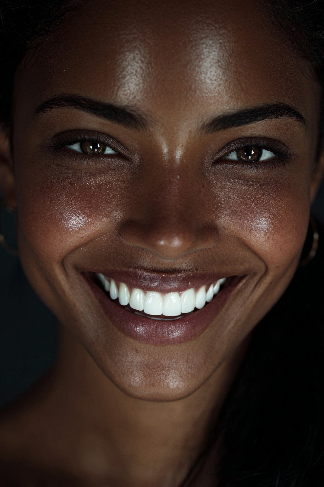 A warm portrait of a woman looking directly at the camera